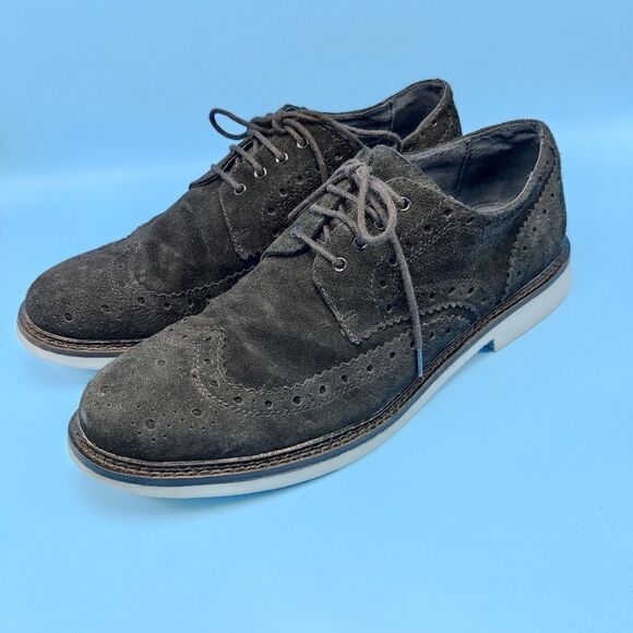 Joseph Abboud Suede Wingtip Brogue Oxford Shoes Men’s Size 11.5 Charcoal Black main image 12